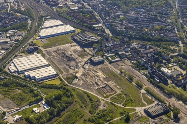 Aerial view, industrial estate of Union Gewerbehof GmbH, Rheinische Straße, ZukunftsCampus,