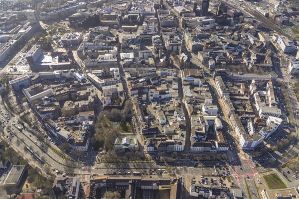 Aerial view, Dortmund city centre view, City, Dortmund, Ruhr area, North Rhine-Westphalia, Germany,