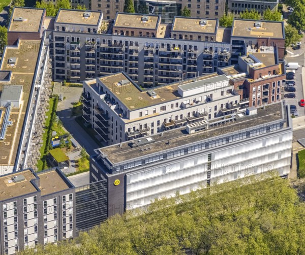 Aerial view, Berswordt-Quartier, Berswordt-Carrée, Berswordtstraße, Westfalenhalle, Dortmund, Ruhr