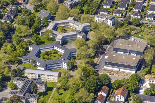 Aerial photo, Kreuzstraße school centre, Leibniz-Gymnasium, Wilhelm-Röntgen Realschule,