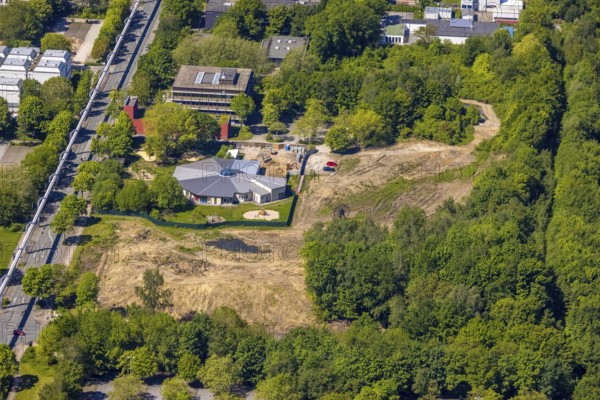 Aerial view, HoKiDo day-care centre at the Technical University of Dortmund, Eichlinghofen,