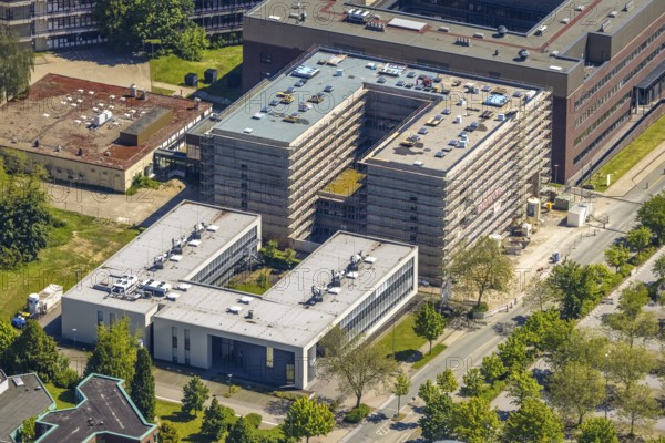 Aerial view, Dortmund University of Technology and Technology Park, construction site and new