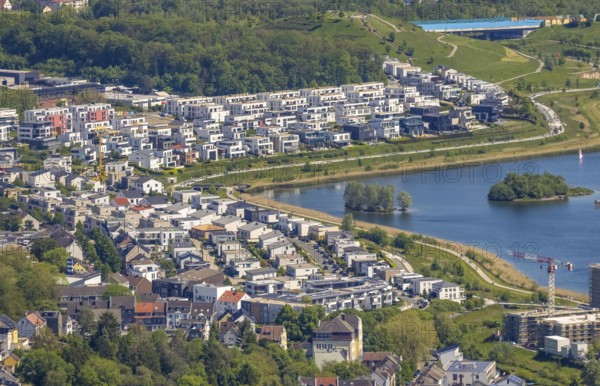Aerial view, Phoenix-See, Ruhrallee, Dortmund, Ruhr area, North Rhine-Westphalia, Germany, DE,