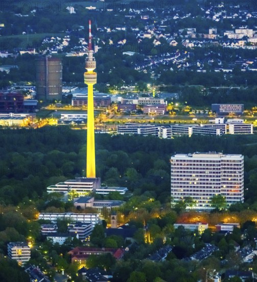 Aerial photo, Florian Tower in Westfalenpark, Ruhrallee, Dortmund, Ruhr area, North