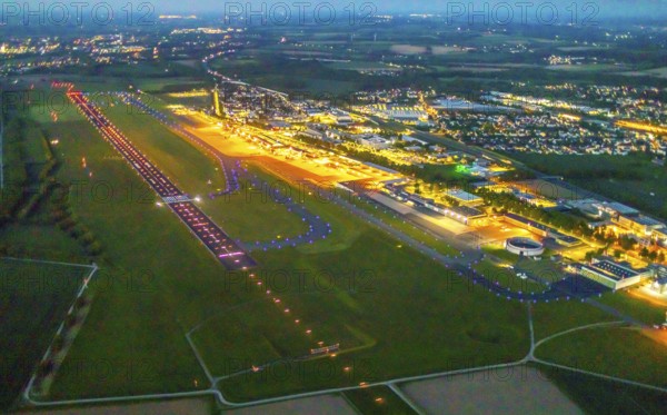 Aerial photo, Dortmund Airport, DTM, Wickede, Dortmund, Ruhr area, North Rhine-Westphalia, Germany,
