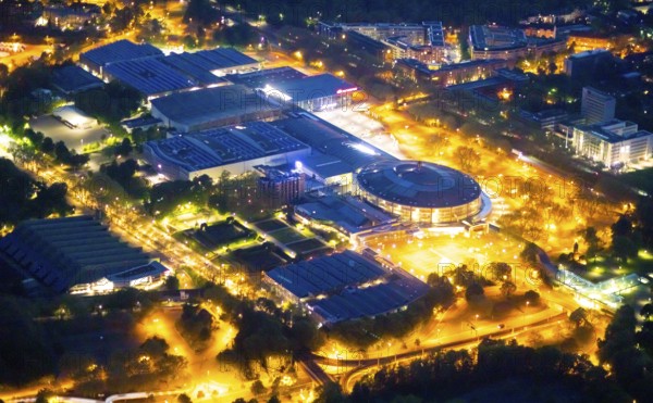Aerial photography, Westfalenhallen, Westfalenhalle, Dortmund, Ruhr area, North Rhine-Westphalia,