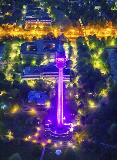 Aerial view, Florian Tower in Westfalenpark, Ruhrallee, Dortmund, Ruhr area, North
