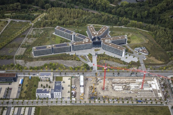 Aerial view, Phönix-West area with Amprion GmbH and construction site at Robert-Schuman-Straße in