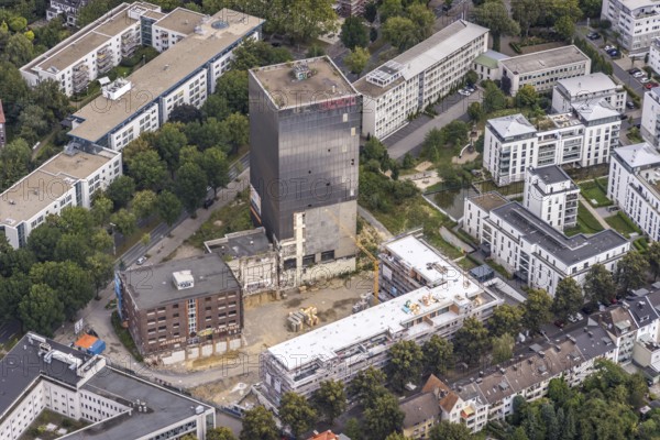 Aerial view, new office park at the Kronenburg on the site of the former Kronenbrauerei between