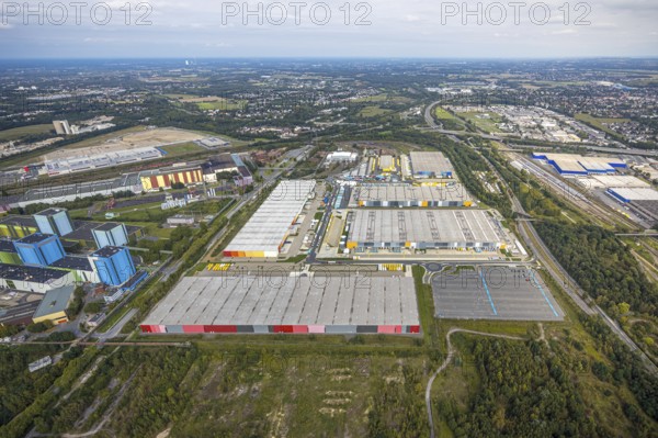 Aerial view, Amazon Logistics Dortmund DTM2 in the district Borsigplatz in Dortmund, Ruhr area,