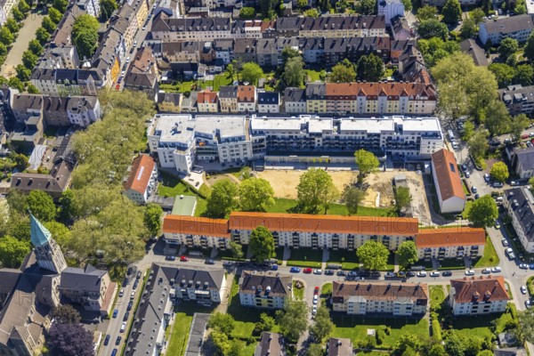 Aerial view, nursing home Am Heedbrink, Herz-Jesu-Kirche, Hörde, Dortmund, Ruhr area, North