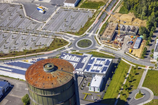 Aerial view, Phönix-West industrial estate and recreation area, Hörde, Dortmund, Ruhr area, North