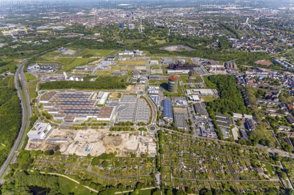 Aerial view, Phönix-West industrial estate and recreation area, Hörde, Dortmund, Ruhr area, North