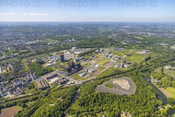 Aerial view, Phönix-West industrial estate and recreation area, Hörde, Dortmund, Ruhr area, North