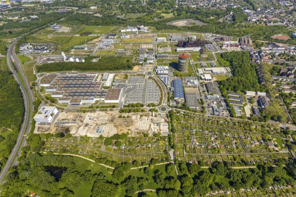 Aerial view, Phönix-West industrial estate and recreation area, Hörde, Dortmund, Ruhr area, North