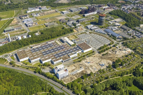 Aerial view, Phönix-West industrial estate and recreation area, Hörde, Dortmund, Ruhr area, North