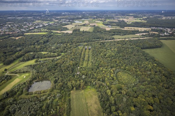 Aerial view, Former shooting range in the nature reserve Buschei Am Wirksfeld and Wulfscher Teich