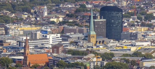 View of the city centre with the Church of Our Lady of the Holy Sepulchre, the Protestant Church of