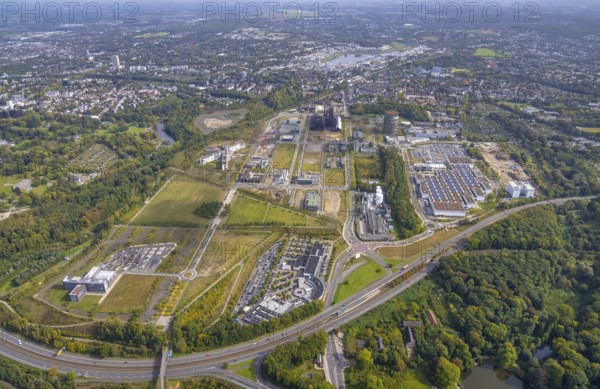 Phönix-West area and Hoesch-Gasometer with the Phoenix Lake in the background as well as Wilo Park,