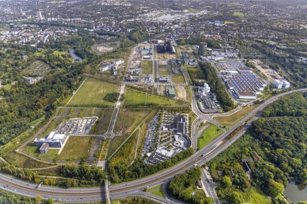 Phönix-West area and Hoesch-Gasometer with the Phoenix Lake in the background as well as Wilo Park,