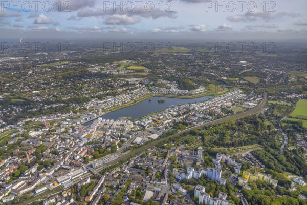 Phoenix-See in the district Hörde in Dortmund, Ruhr area, North Rhine-Westphalia, Germany, DE,