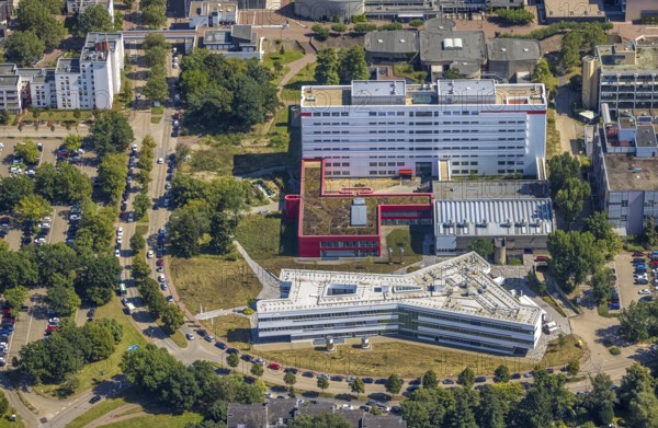 Aerial view, building of the ZSL Centre for Synthetic Life Sciences and preclinical / medical