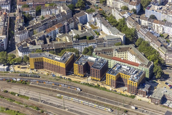 Aerial view, construction site and new hotel buildings for Adina Apartment Hotel, Hampton by Hilton