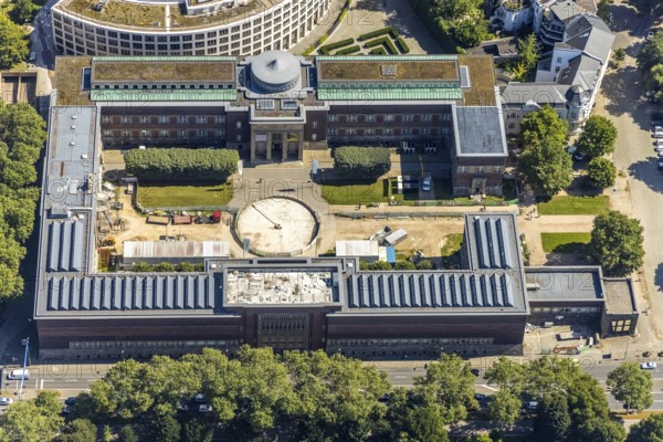 Aerial view, Ehrenhof with art museum and Kunstpalast in the district Pempelfort in Düsseldorf,