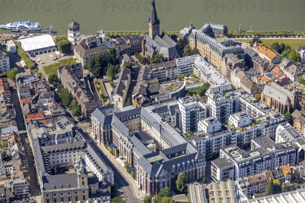 Aerial view, Andreas Quartier Hyatt House Hotel in the Old Town in Düsseldorf, Rhineland, North