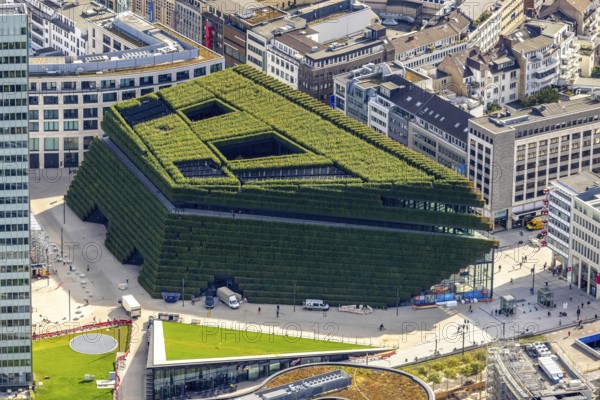 Aerial view, Kö Bogen II business centre with hornbeam growth at Gustav-Gründgens-Platz in