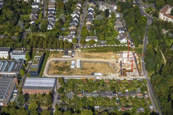 Aerial view, construction site Zoo eins Quartier für Wohnungen an der Max-Planck-Straße im