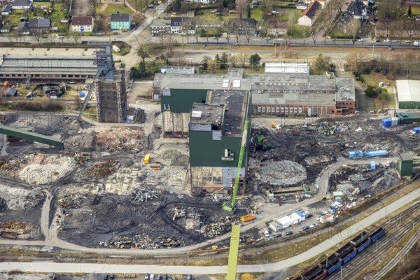 Aerial view, construction site demolition works of the former Prosper-Haniel II mine, Bottrop, Ruhr