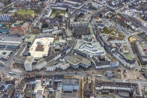 Aerial view, Hansa Center shopping centre, Berliner Platz, Bottrop, Ruhr area, North