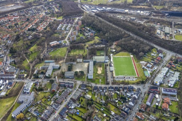 Aerial view, sports facility Welheimer Straße, Bottrop, Ruhr area, North Rhine-Westphalia, Germany,