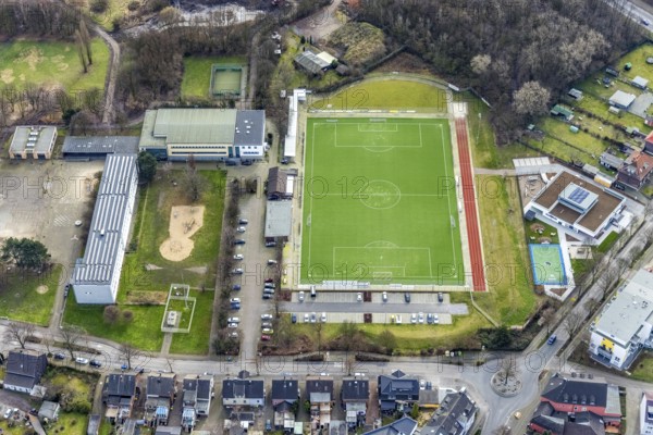 Aerial view, sports facility Welheimer Straße, Bottrop, Ruhr area, North Rhine-Westphalia, Germany,