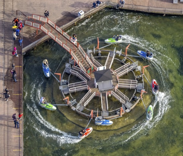 Aerial view, Movie Park Germany in the district Kirchhellen-Nord-Ost in Bottrop, Ruhr area, North