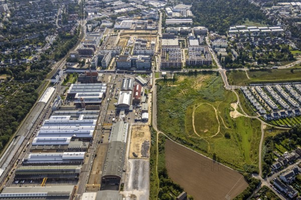 Aerial view, Areal Böhler commercial area and construction site at the VIERZIG549 residential