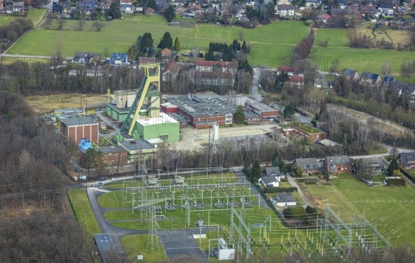 Aerial photograph, former Prosper IV shaft 9 mine, Bottrop-Kirchhellen, Ruhr area, North