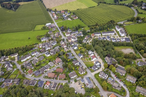 Aerial view, district Zurstraße Waldbauer in Breckerfeld, Sauerland, North Rhine-Westphalia,