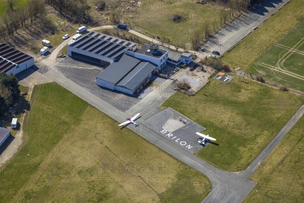 Aerial photo, Brilon Hochsauerland airfield, Zum alten Tower, EFR Brilon Landeplatz, Brilon,