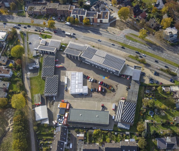 Aerial photo, Bottrop fire brigade in the north-east district of Bottrop, Ruhr area, North