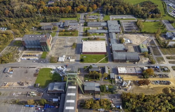 Aerial photograph, headframe at Prosper Haniel mine in the Fuhlenbrock district of Bottrop, Ruhr