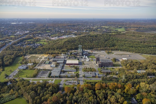 Aerial photograph, headframe at Prosper Haniel mine in the Fuhlenbrock district of Bottrop, Ruhr