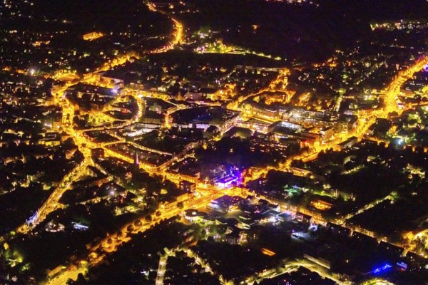 Aerial view, city, Hansa Zentrum, Berliner Platz shopping centre, south-west, Bottrop, Ruhr area,