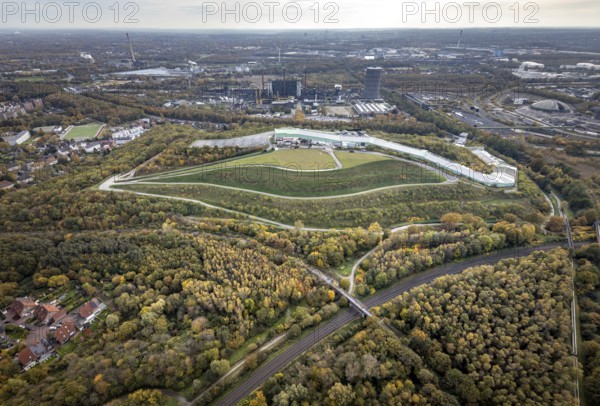 Aerial view, alpincenter Bottrop indoor ski centre on the Prosperstraße spoil tip and former