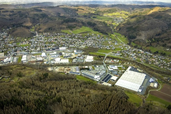 Aerial view, aerial view Bad Laasphe, Siegerland, North Rhine-Westphalia, Germany, Bad Laasphe, DE,