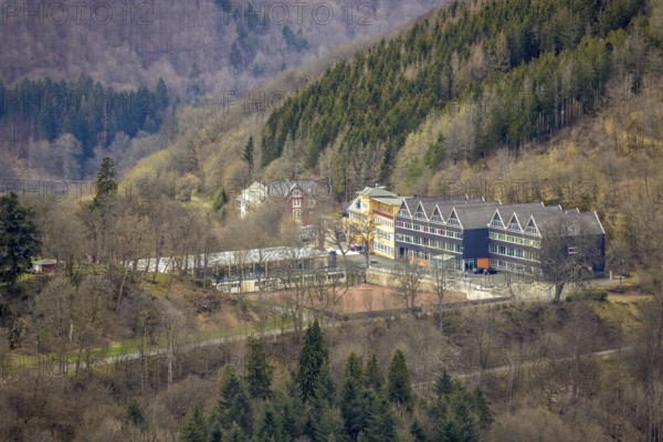 Aerial view, boarding school for girls and boys with state-recognised grammar school and secondary