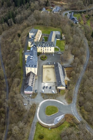 Aerial view, Wittgenstein Castle, Wittgenstein-Kunst, Bad Laasphe, Siegerland, North