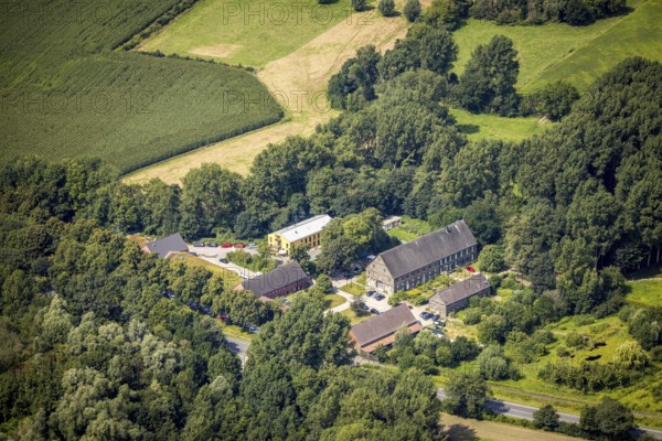 Aerial photograph, Biological Station Kreis Unna Dortmund with guest house in the Heil district,