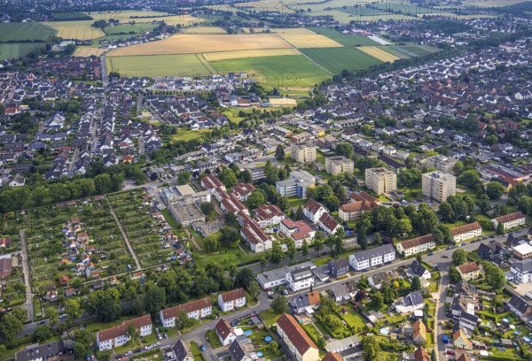 Aerial view of the AWO retirement home Hermann-Görlitz-Seniorenzentrum, Bergkamen, Ruhr area, North